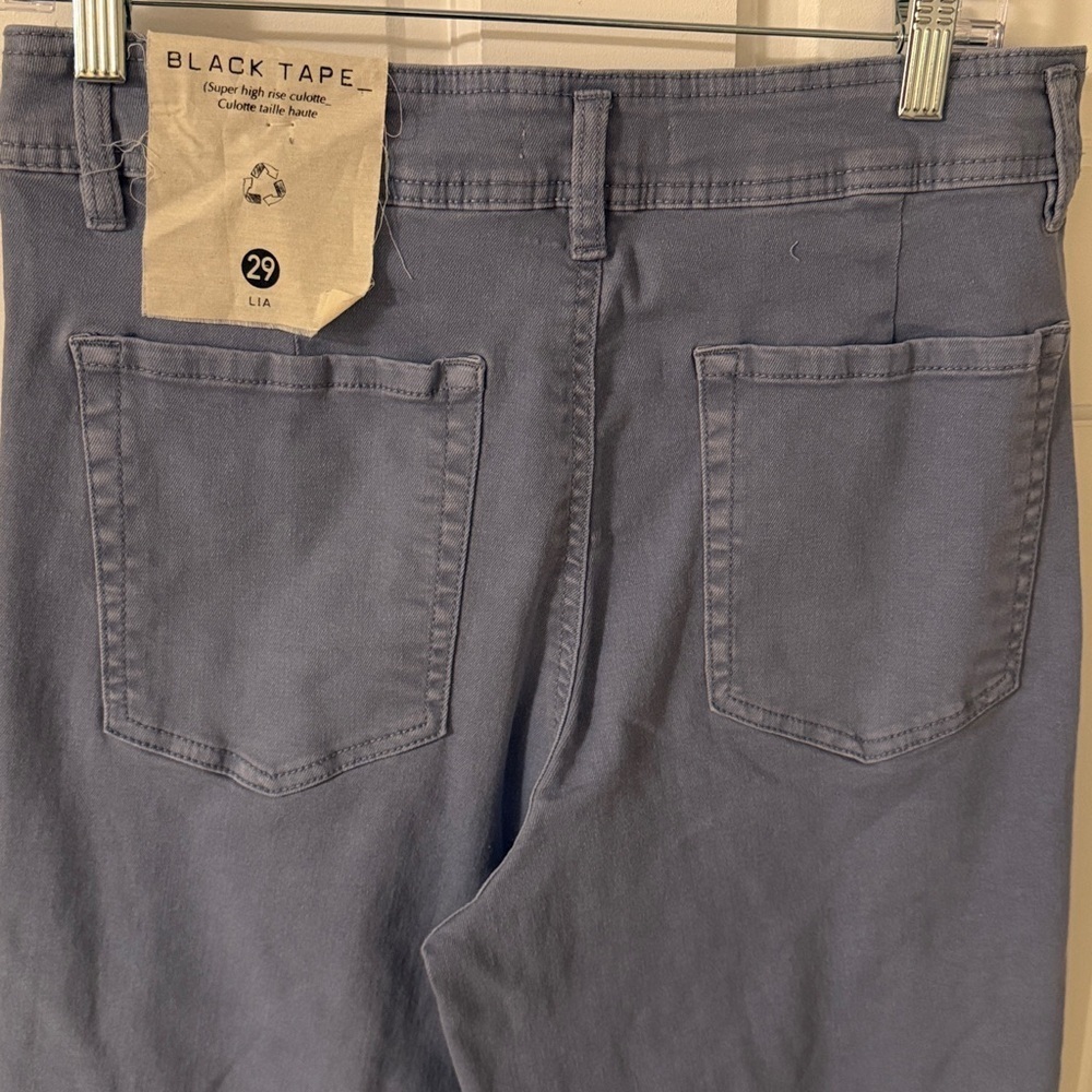 NWT Black Tape Women’s Lia Super High Rise Wide Leg Crops Pastel Blue Wash 29 - Picture 12 of 13